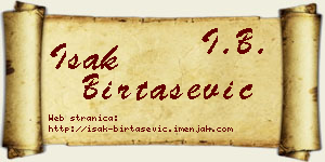 Isak Birtašević vizit kartica